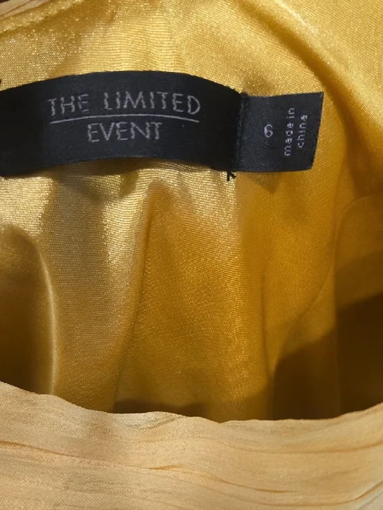 The Limited Yellow One-Shoulder Pleated Dress - Picture 2 of 2